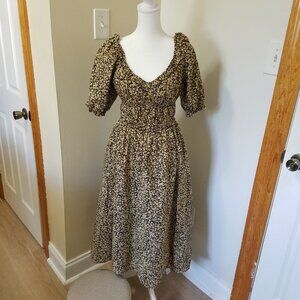 Romantic Smocked Party Dress with small Flowers - GAP